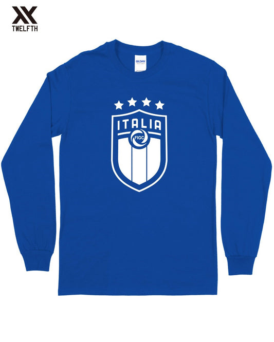 Italy Crest T-Shirt - Mens - Long Sleeve
