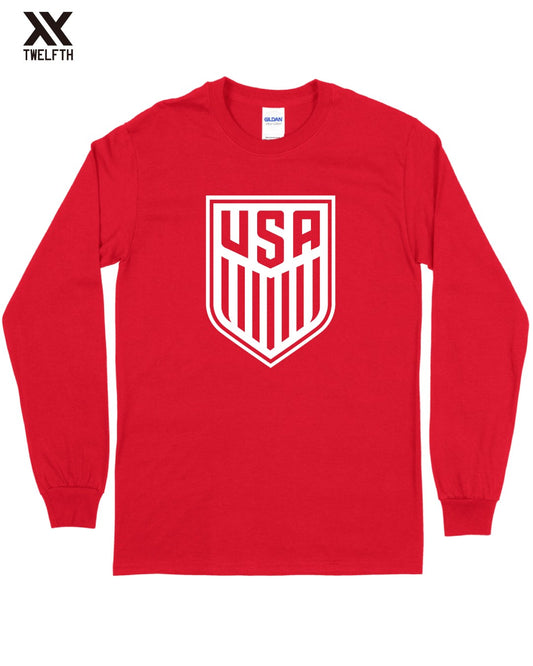 USA Crest T-Shirt - Mens - Long Sleeve